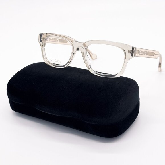 NEW GUCCI GG1731O 004 TRANSPARENT PALE KHAKI GREEN UNISEX EYEGLASSES GUCCI - Picture 1 of 12